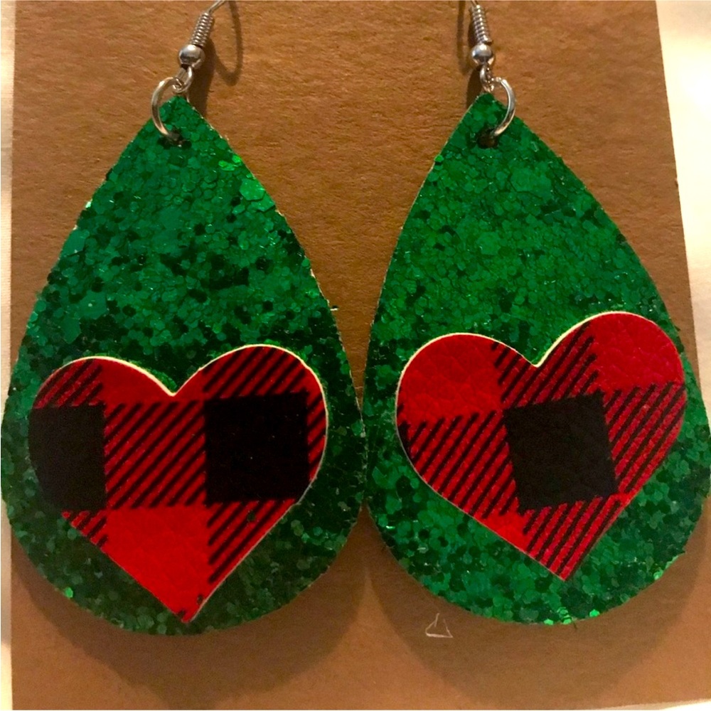 Leather Tear Drop Earrings
